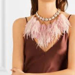NWT ROSANTICA Pink Feather Crystal Necklaces